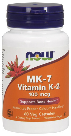 NOW Foods Vitamin K2 MK-7 100mcg 60vcaps. Witamina K2 Mocne Kości