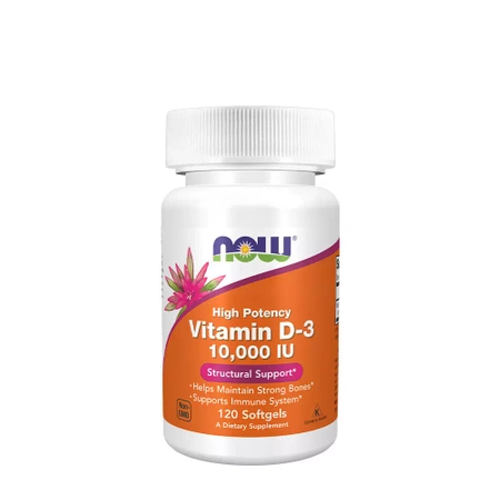 NOW Vitamin D3 10,000IU - 120softgels.
