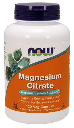 NOW Magnesium Citrate 400mg - 120 veg caps. Magnez