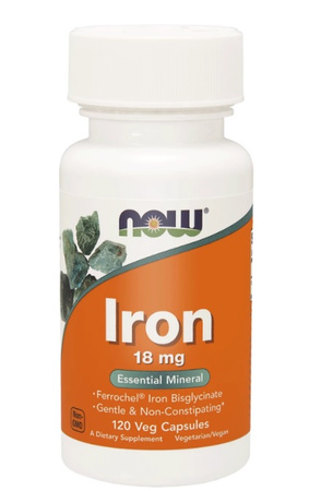 Now Foods Iron 18mg 120vkaps. Żelazo