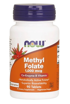 Now Foods Methyl Folate 1000mcg 90tab. Metylowany Kwas Foliowy