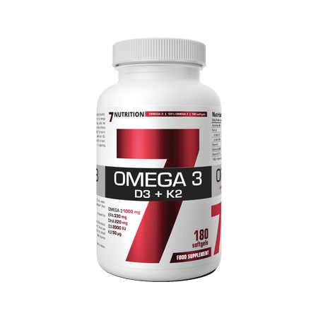 7Nutrition Omega 3 D3+K2 - 180softgels Kwasy Tłuszczowe Witamina D
