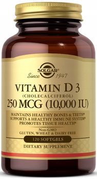 SOLGAR Vitamin D3 250mcg (10000IU) 120softgels WITAMINA D3