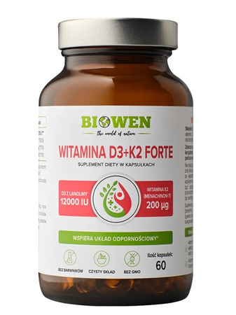 Biowen Witamina D3 + K2 Forte 60 kapsułek