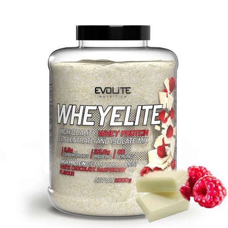 Evolite WheyElite 2000g - Biała Czekolada-Malina MIX WPI WPC