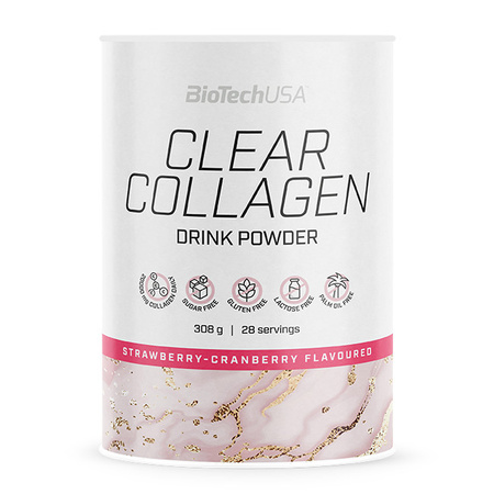 BioTech Clear Collagen 308g Kolagen - Truskawka z Żurawiną