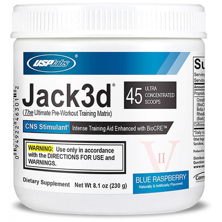 USP Labs Jack3d 248g Niebieska Malina Przedtreningówka