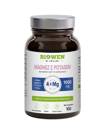 Biowen Magnez z potasem 1000 mg - 100 kaps.