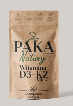 Paka Natury Witamina D3+K2 mk7 120 kaps.