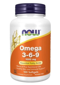 NOW Omega 3-6-9 100softgel. Kwasy tłuszczowe