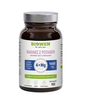Biowen Magnez z potasem 1000 mg - 100 kaps. 