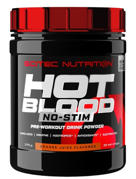 Scitec Hot Blood No-Stim 375g Orange Juice Przedtreningówka 