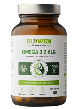 Biowen Omega-3 z alg 60 kapsułek Kwasy Tłuszczowe Omega 3