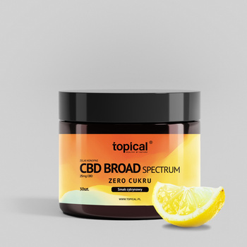 Topical Żelki konopne broad spectrum 25 mg BEZ CUKRU – smak cytrynowy 30 szt