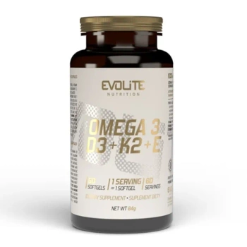 Evolite Omega 3 + D3 + K2mk7 + E 60kaps. Kwasy Tłuszczowe EPA DHA